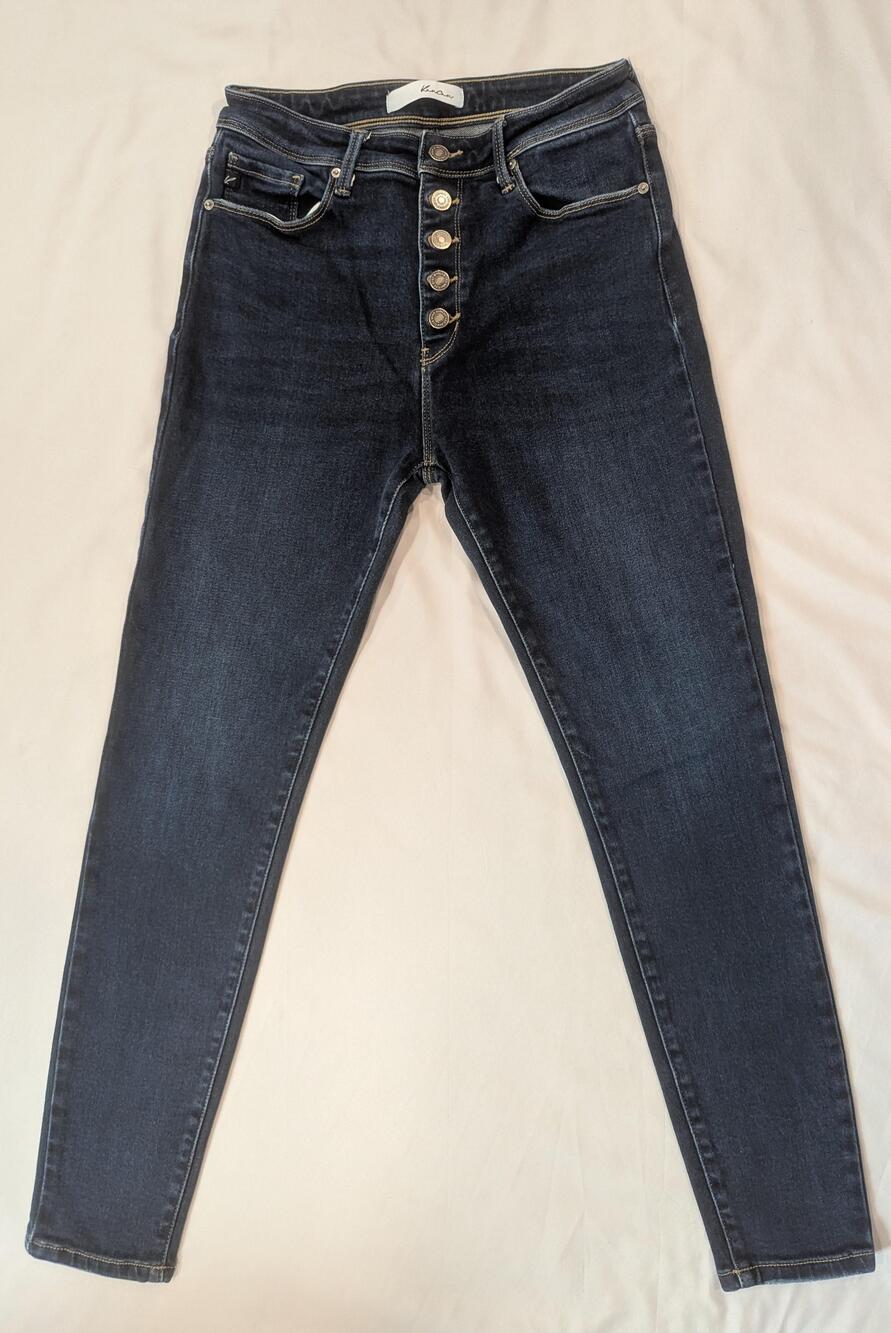 KanCan Jeans Juniors 9/28 Blue Dark Wash High Rise Skinny Button Fly Stretch